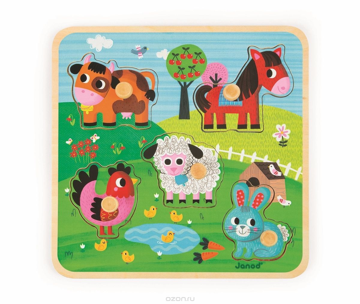 J07065 Пазл-вкладыш "Ферма": 5 элементов