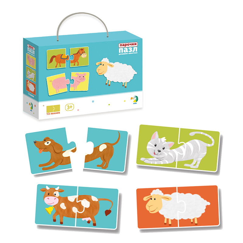 R300115 Пазл-парочки "Домашние животные"