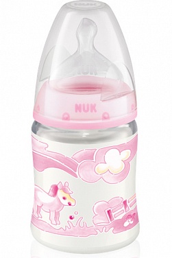 Бутылочка Nuk Baby Rose (First Choice) пластиковая 150 мл + соска с вентиляцией из силикона р. 1 М с рождения