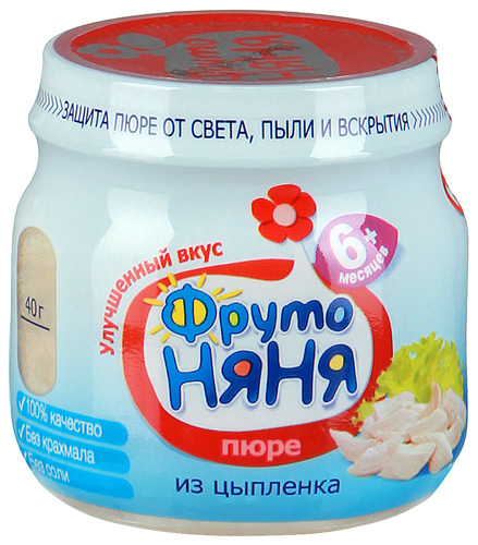 Детское пюре Фрутоняня цыпленок 80 г