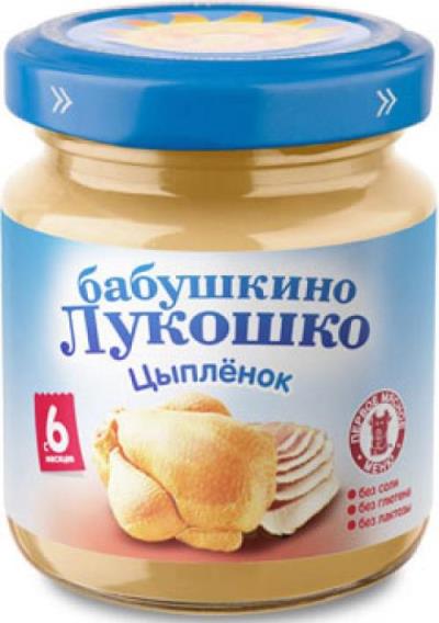 Детское пюре Бабушкино Лукошко цыпленок с 6 мес. 100 г