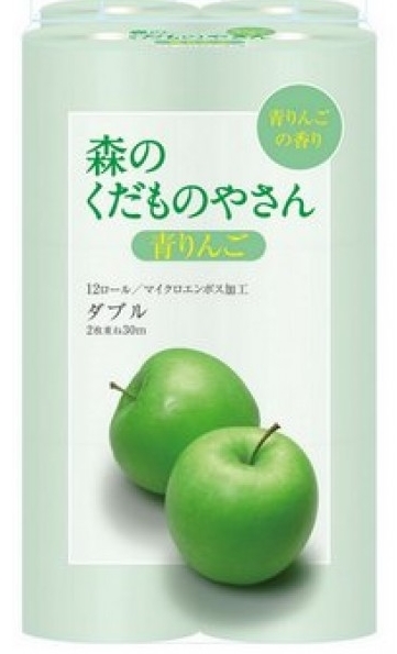 Туалетная бумага Fujieda Seishi двухслойная аромат зеленое яблоко 12 рулонов х 30 м