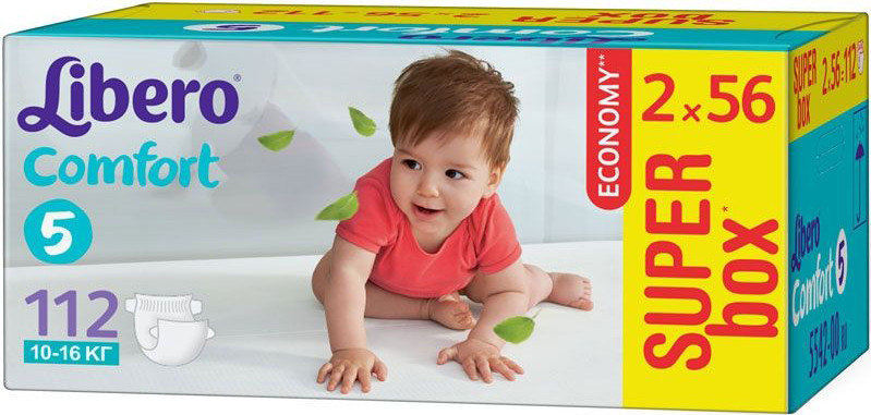 Подгузники Libero comfort размер L (10-16 кг) 112 шт