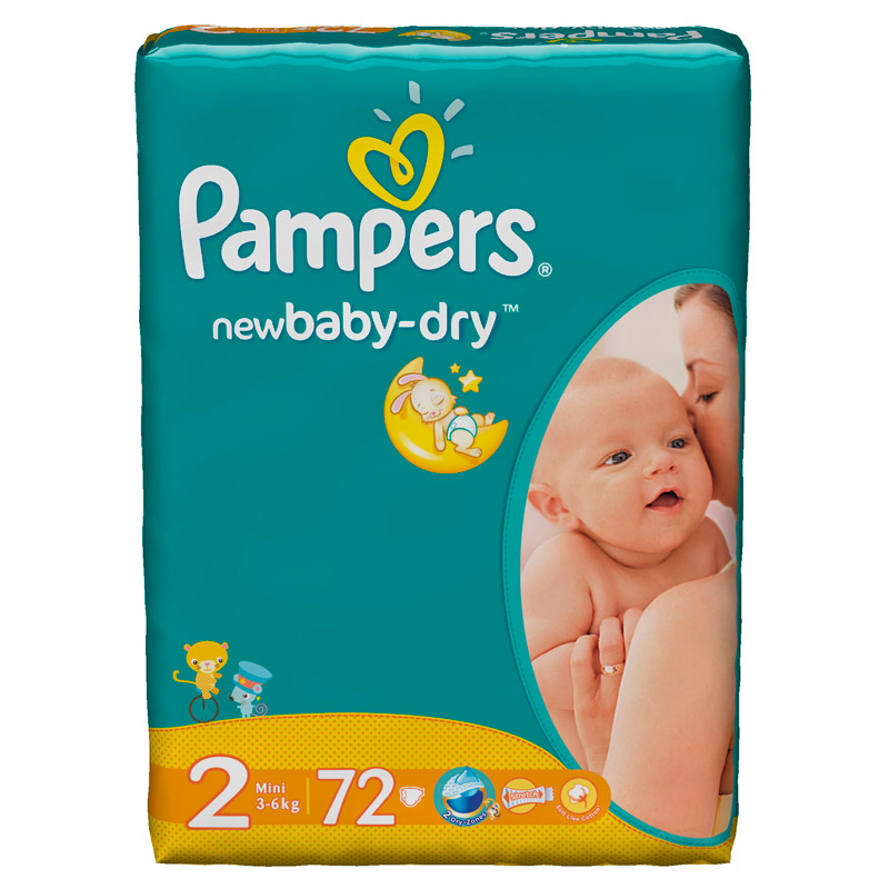Подгузники Pampers New Baby Mini (3-6 кг) экономичная упаковка 72 шт
