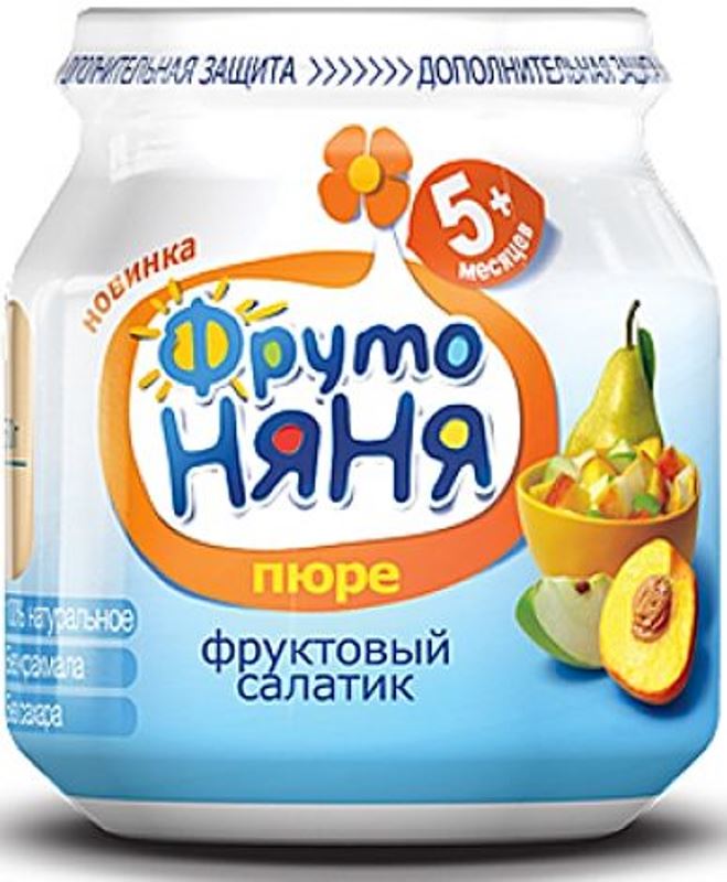 Детское пюре Фрутоняня Фруктовый салатик яблоко-груша-персик с 5 мес. 100 г