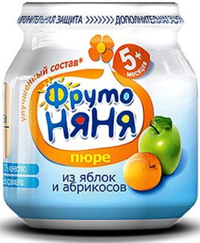Детское пюре Фрутоняня яблоко абрикос с 5 мес. 100 г