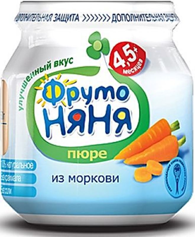 Детское пюре Фрутоняня морковь с 45 мес. 80 г