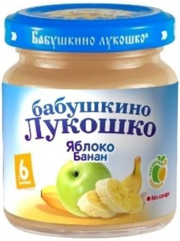 Детское пюре Бабушкино Лукошко яблоко банан с 6 мес. 100 г
