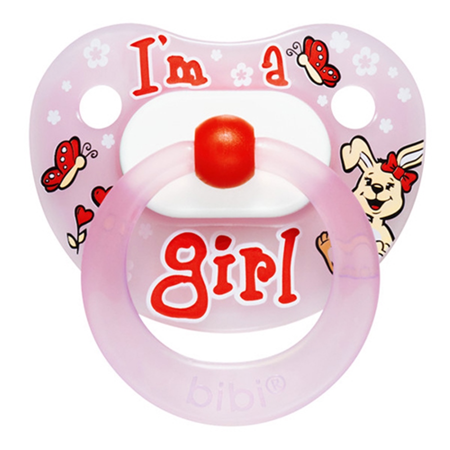 Пустышка Bibi Girl ортодонтическая силикон дневная с 6 мес.