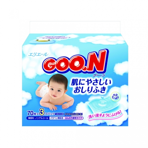 Влажные салфетки для детей Goo.N запасной блок 70х3 шт