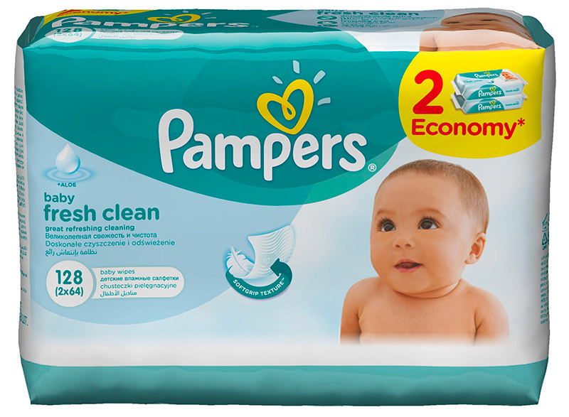 Салфетки детские увлажненные Pampers Baby Fresh Clean 128 шт