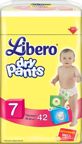 Трусики Libero Dry Pants мега упаковка 16-26 кг 42 шт