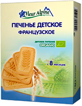 Печенье детское Fleur Alpine Organic "Французское" с 8 мес 175 гр