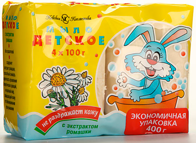 Мыло детское туалетное Невская косметика ромашка 4*100 г