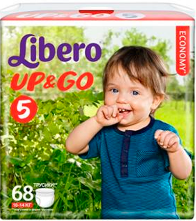Трусики Libero up&go гига макси плюс (10-14кг) 68 шт