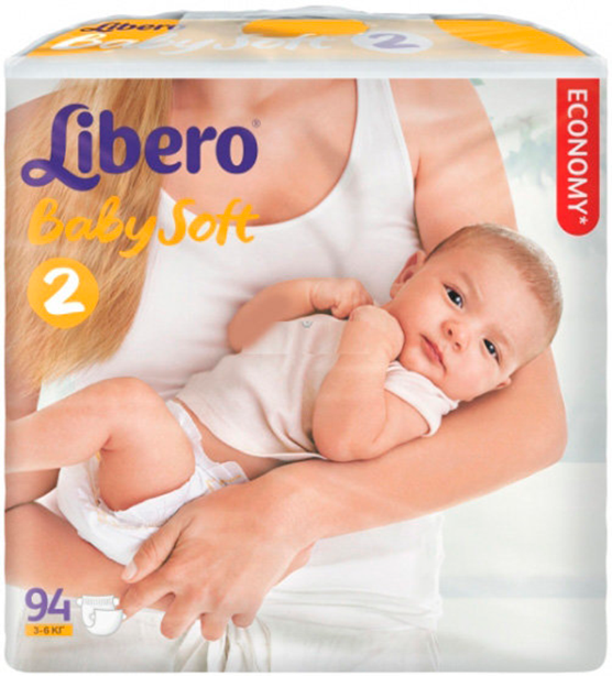 Подгузники Libero baby soft размер S (3-6 кг) 94 шт