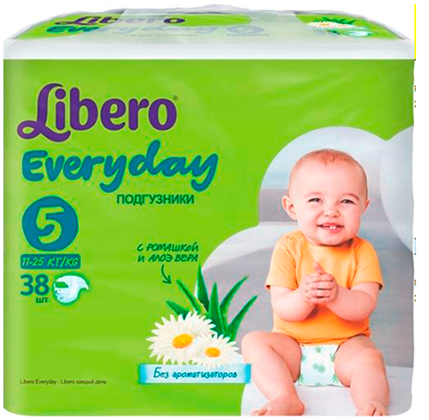 Подгузники Libero Every Day размер ХL (11-25 кг) с ромашкой 38 шт
