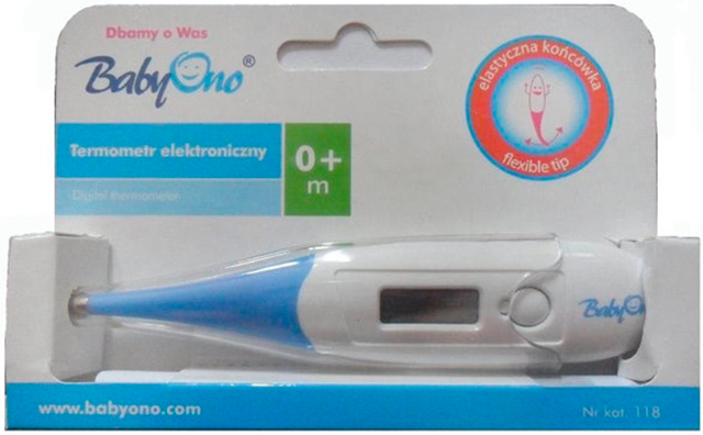 Термометр электронный BabyOno с мягким наконечником 118