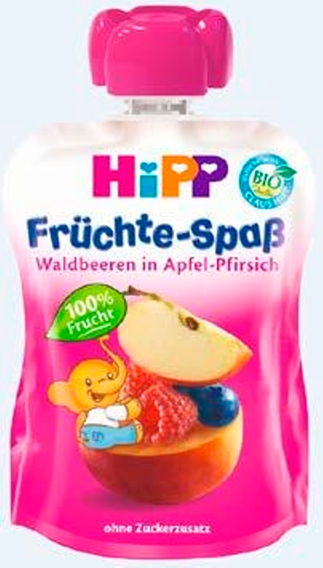 Детское пюре Hipp яблоко персик лесные ягоды с 6 мес. 90 г