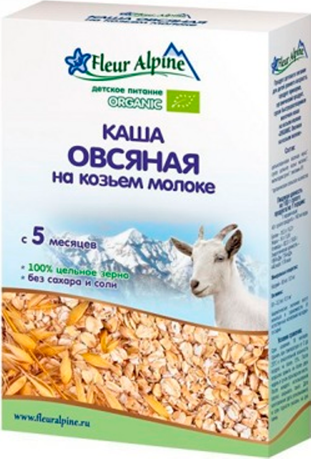 Каша Fleur Alpine овсяная на козьем молоке Organic с 5 мес. 200 г