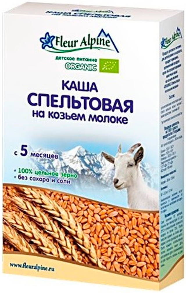 Каша Fleur Alpine пшеничная (спельтовая) на козьем молоке Organic с 5 мес. 200 г
