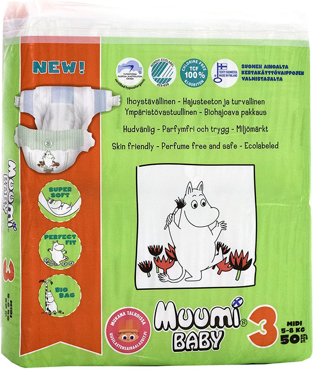 Подгузники Muumi Baby Midi (5-8 кг) 50 шт