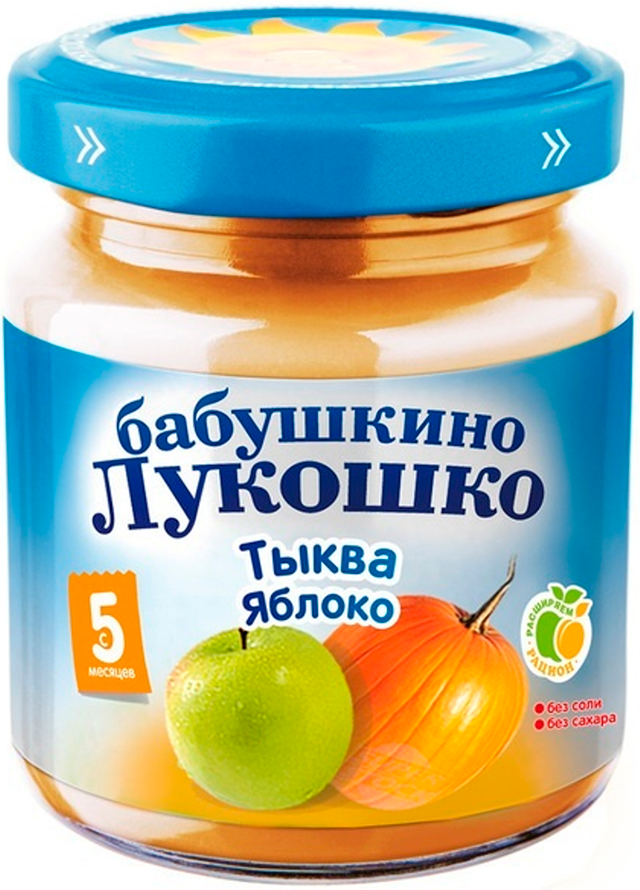 Детское пюре Бабушкино Лукошко Тыква яблоко с 5 мес 100 г