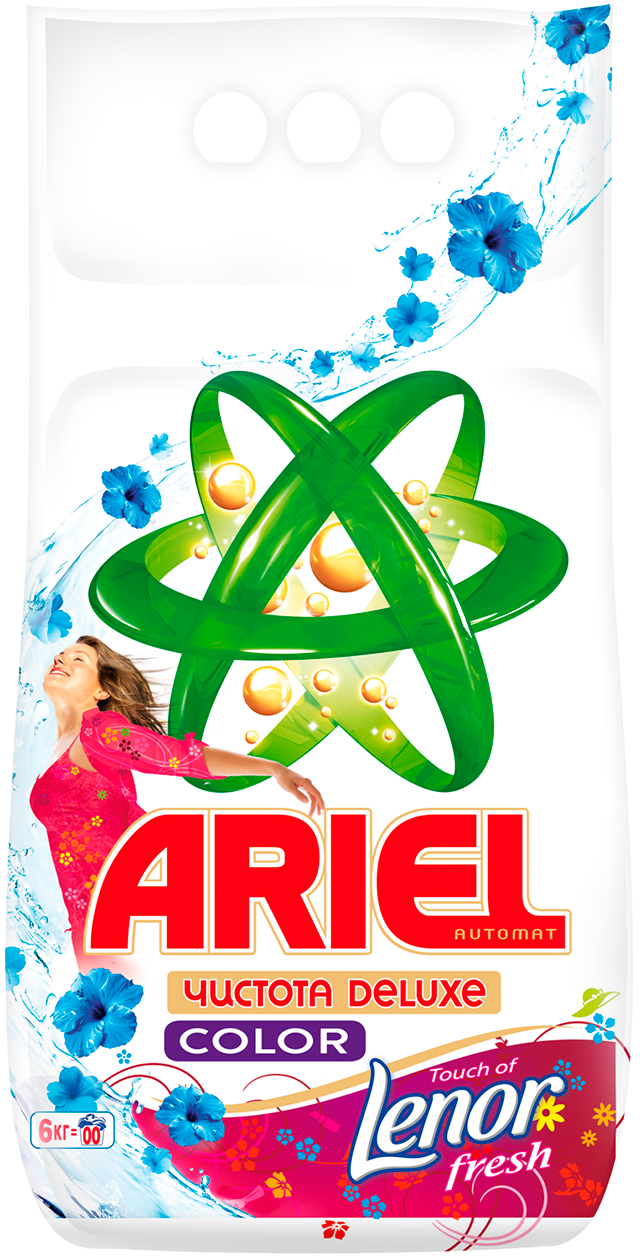 Стиральный порошок Ariel автомат 2 в 1 Deluxe of Lenor Fresh Color 6 кг
