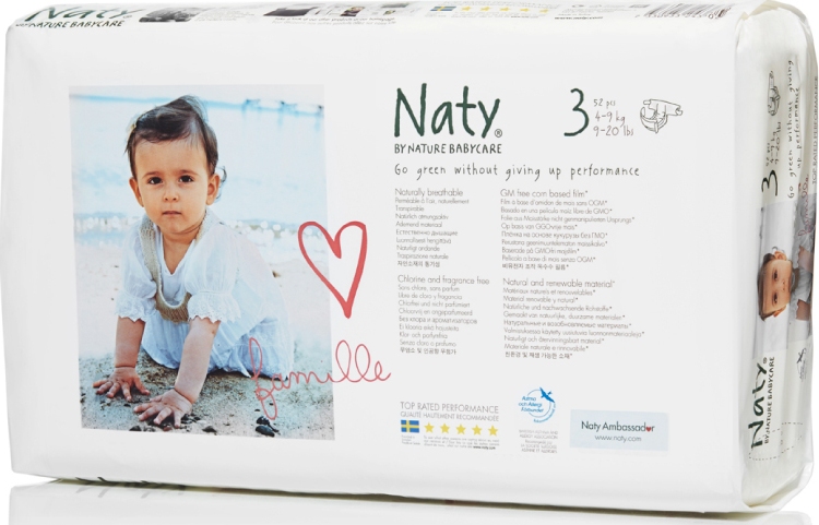 Подгузники Naty размер 3 (4-9 кг) 52 шт