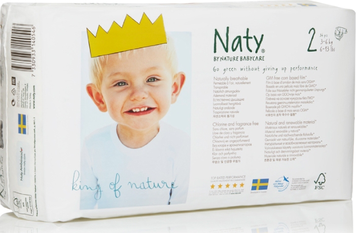 Подгузники Naty размер 2 (3-6 кг) 34 шт