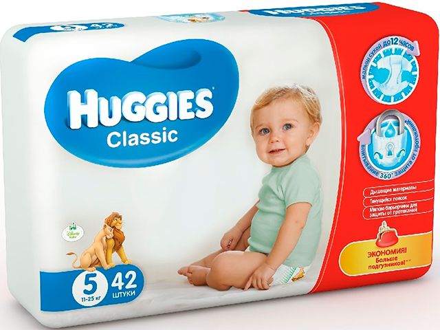 Подгузники Huggies Classic 5 (11-25 кг) джамбо 42 шт
