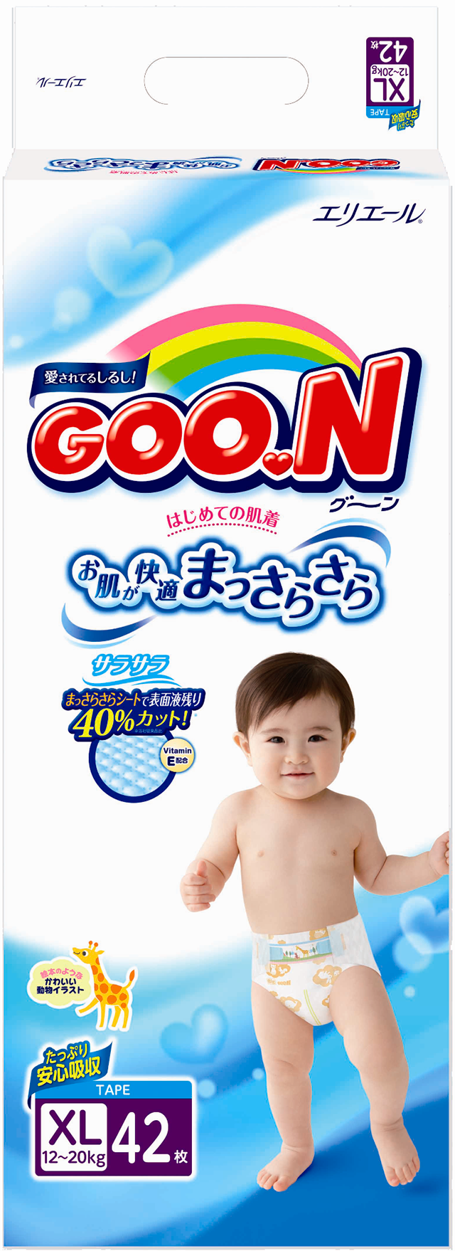 Подгузники Goo.N размер XL (12-20 кг) 42 шт