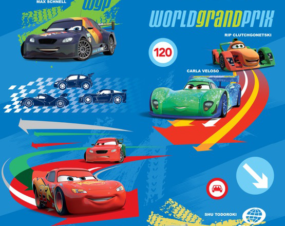 Детский коврик рулон Тойс Лэнд дисней Тачки 630х1500х5 мм 605031D