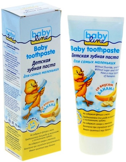Зубная паста детская Babyline со вкусом банана 75 мл
