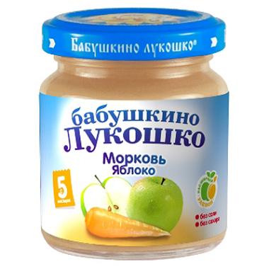 Детское пюре Бабушкино Лукошко Морковь яблоко, с 5 мес. 100 г