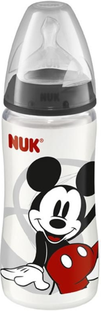 Бутылочка Nuk First Choice Дисней Микки пластиковая, 300 мл + соска с вентиляцией из силикона, с 6 мес.