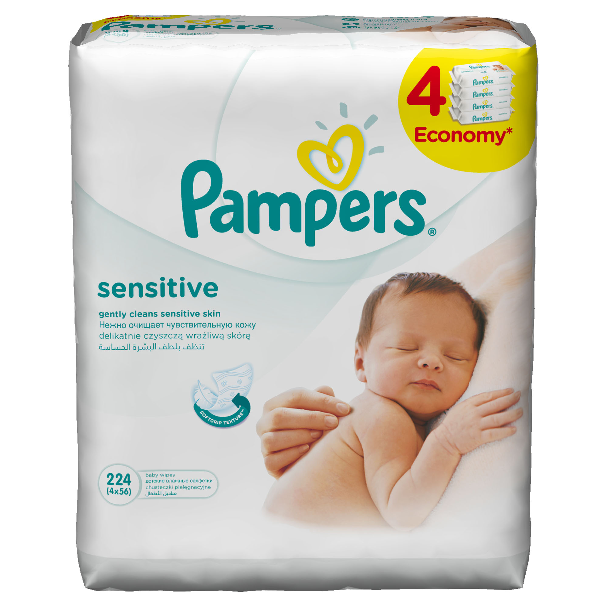 Салфетки детские увлажненные Pampers Sensitive 224 шт