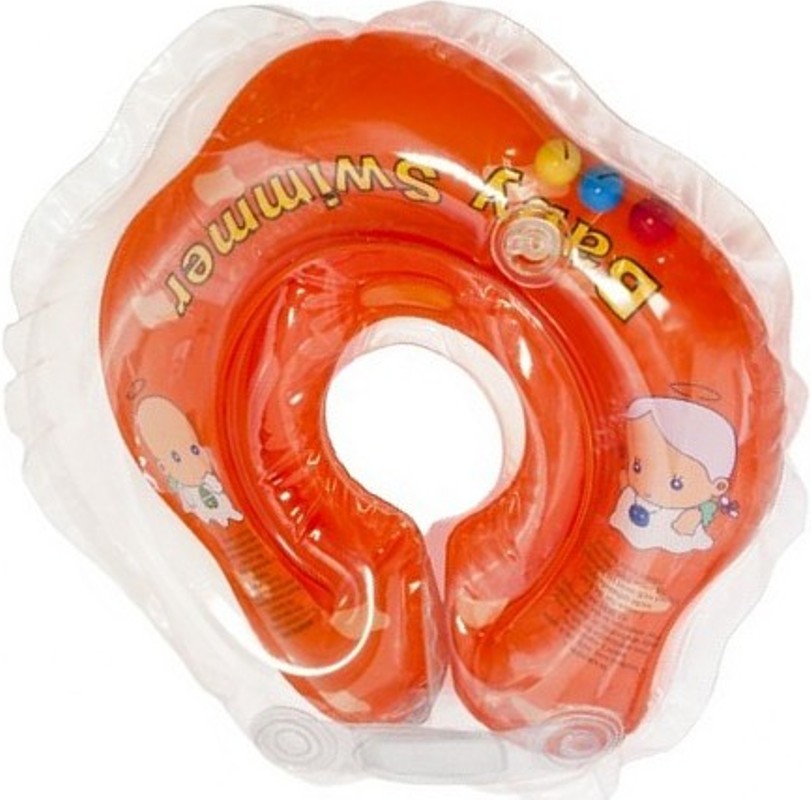 Надувной круг на шею для купания новорожденных BabySwimmer ОРАНЖЕВЫЙ