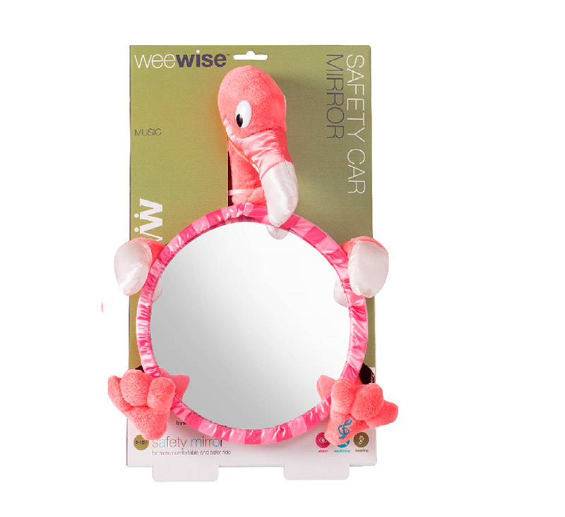 Безопасное детское зеркальце WeeWise в автомобиль "Фламинго" 30111