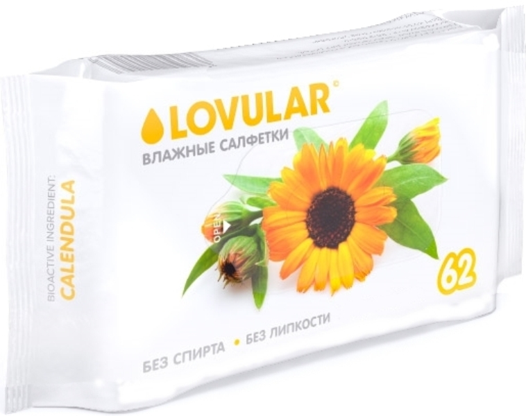 Влажные салфетки для детей Lovular с календулой 62 шт