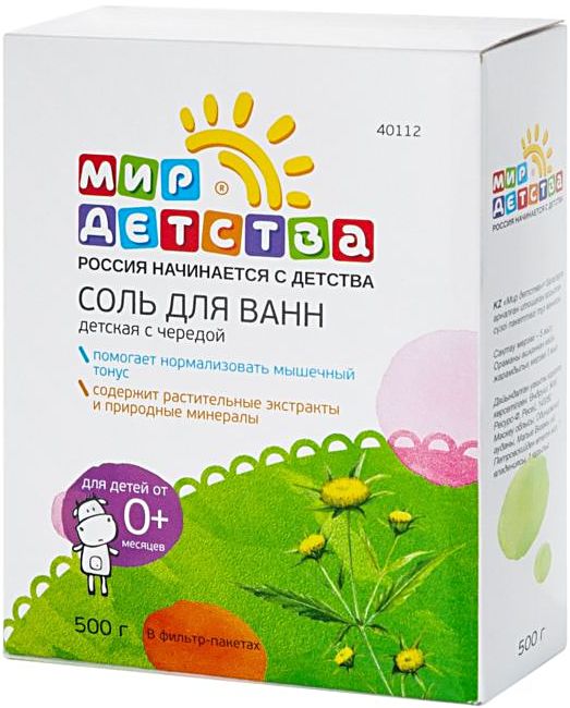Соль для ванн Мир Детства с чередой 500 гр 40112