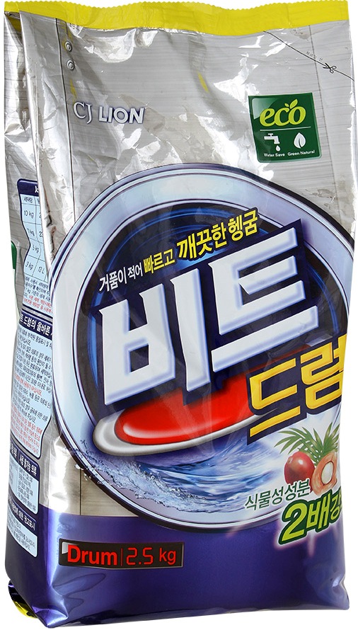 Стиральный порошок CJ Lion Beat Drum для автоматической стирки мягкая упаковка 2,5 кг 