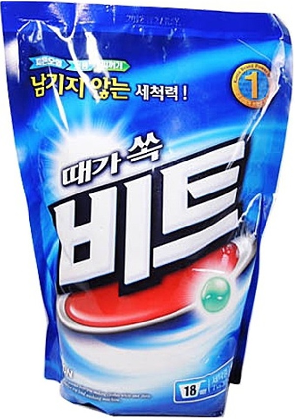 Стиральный порошок CJ Lion Beat для ручной и автоматической стирки мягкая упаковка 1 кг 