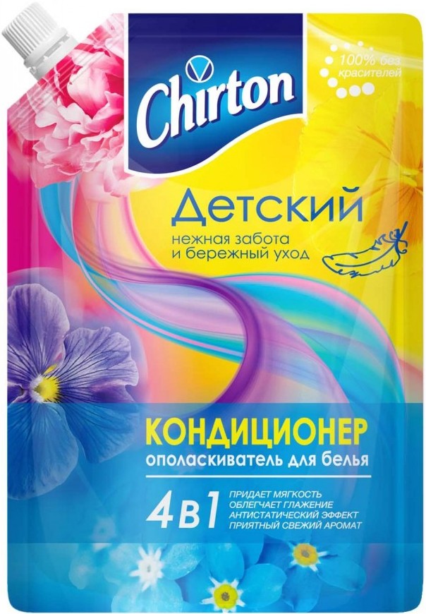 Кондиционер для ополаскивания белья Chirton 4 в 1 "Детский" 750 мл (мягкая упаковка)