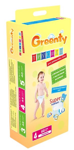 Трусики Greenty L (10-14 кг) 44 шт