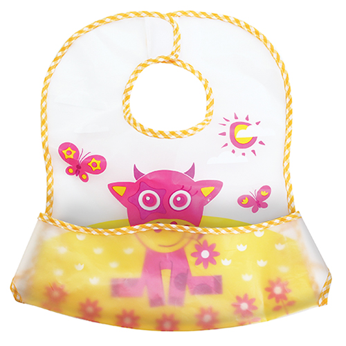 14075 Нагрудник "В мире животных" Lubby большой с карманом на липучке от 6 мес.