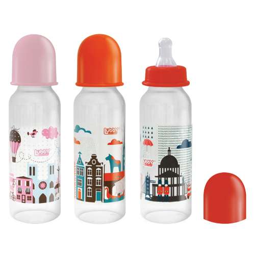 Бутылочка для кормления Lubby Я люблю от 0 мес. 250 мл. с соской полипропилен 12021