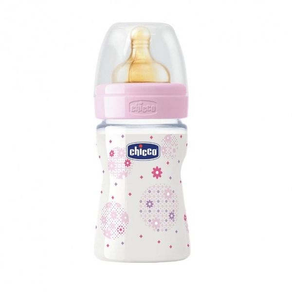 Бутылочка Chicco Well-Being Girl + соска латексная, с 0 мес, 150 мл