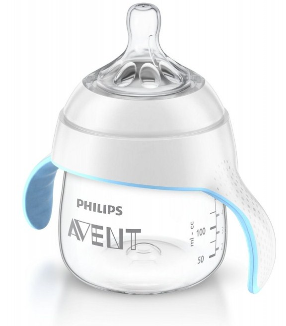 Бутылочка для кормления Avent Philips серия Natural из полипропилена с ручками (150 мл 4 мес+) SCF251/00