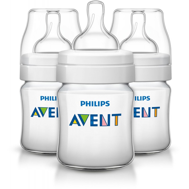 Бутылочка для кормления Avent Philips серия Classic+ из полипропилена (125 мл 0 мес+ 3 шт) SCF560/37